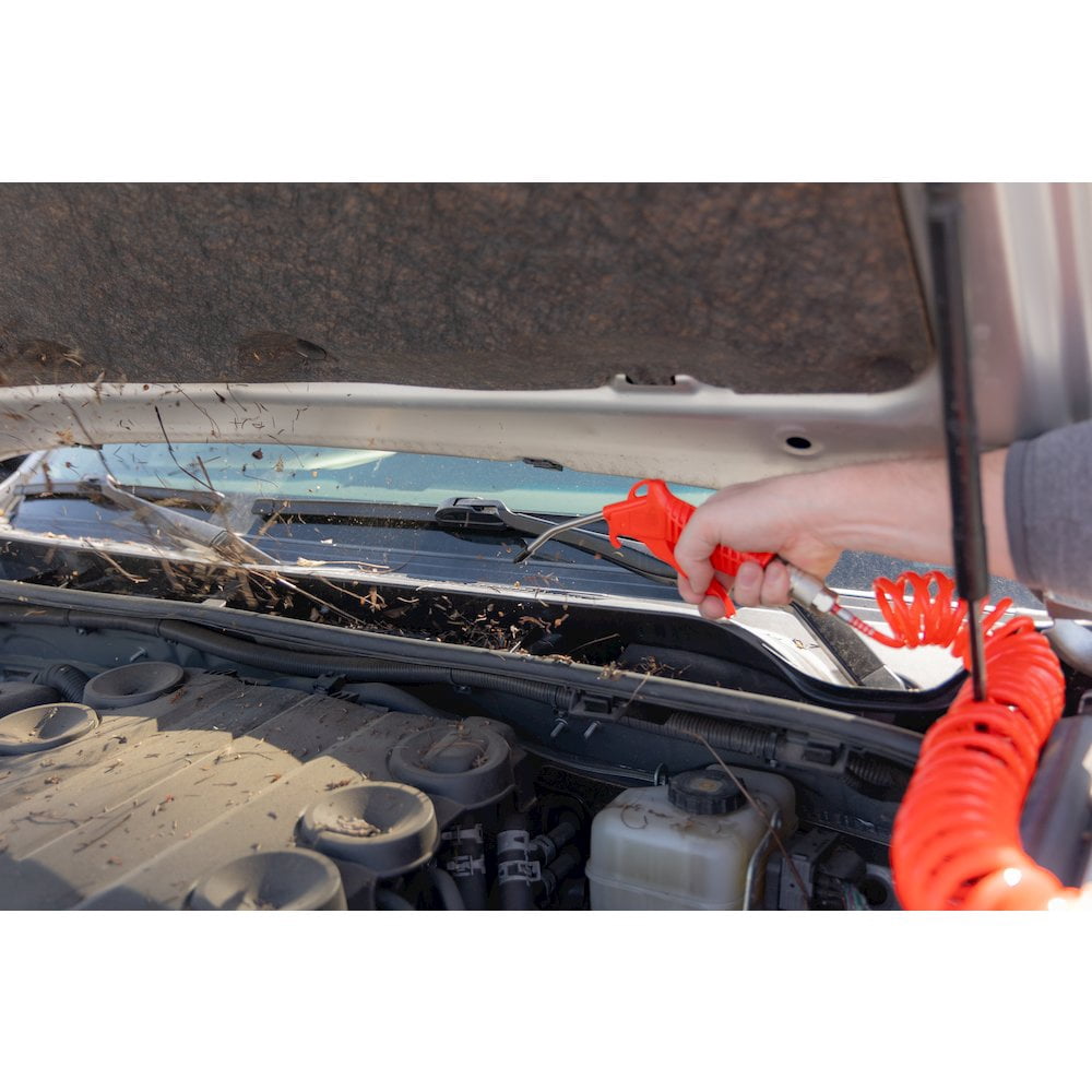 Durable Duster Gun RP45560 - Truck Air Duster Blow Gun Kit with 16ft Long Coil Hose Quick-Connect Nozzles 174 psi