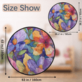 thumbnail image 2 of CURLYOOT Watercolor Floral Colorful Flowers 5.2ft Round Rug for Living Room, Large Washable Area Rug, Non Slip Floor Mat Indoor Rugs for Bedroom, Dining Room, Offices, Entryway, 2 of 7