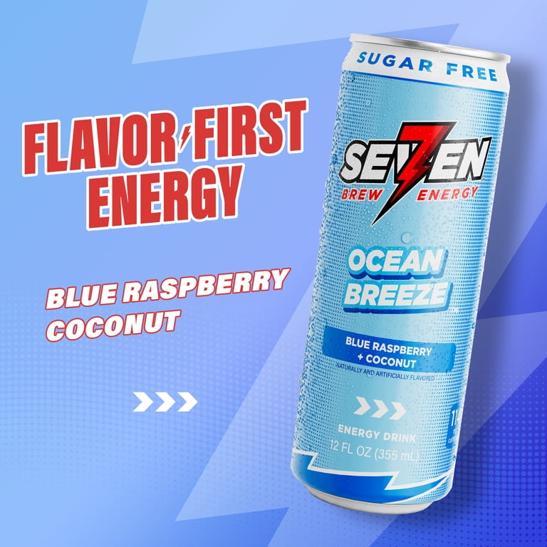 BERENページ 7 Brew Energy Drink, Ocean Breeze Sugar Free (12 fl oz.) - Walmart.com