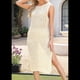 thumbnail image 4 of Vestido de Punto Sin Mangas para Mujer 2025, Cuello Redondo, Abertura Lateral, Ajustado, de Punto, Midi, Color Albaricoque M, 4 of 10