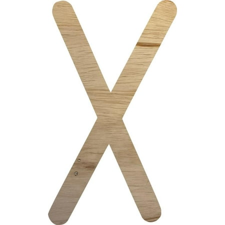 Wooden Letter Craft X, Paintable Small 8'' Tall Wood Letter, Unfinished Décor