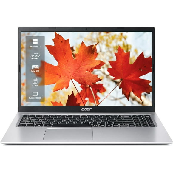 Acer Aspire 3 Slim Laptop, 15.6" Full HD Display, Intel Core i7-1165G7, Intel Iris Xe Graphics, 8GB DDR4 RAM, 512GB PCIe SSD, Wi-Fi 6, Windows 11 Home, Pure Silver