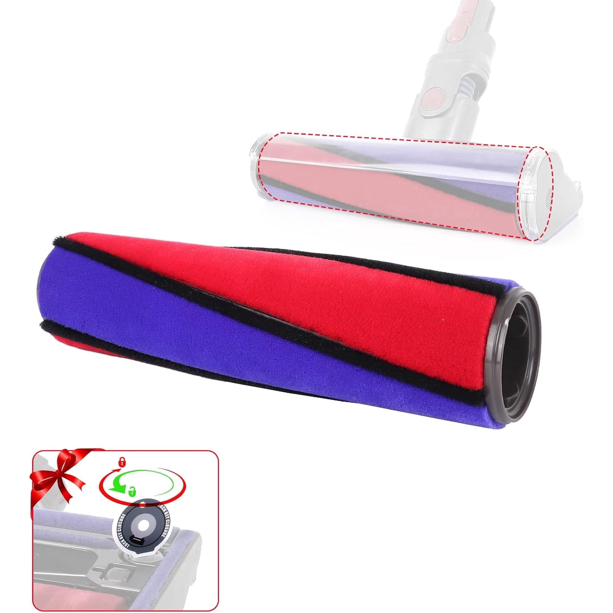 Soft Roller Brush Bar Compatible with Dy*son V6 V7 V8 V10 V11 Vacuum Cleaner Soft/Absolute Head High Absorption Vacuum Neat Tools Head Brushbar Replacement for Part No.966488-01