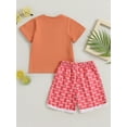 thumbnail image 4 of Bagilaanoe 2pcs Toddler Baby Boy Girl Short Pants Set Short Sleeve Graphic Print T Shirt Tops + Shorts 6M 18M 24M 3T 4T 5T Kids Casual Summer Outfits, 4 of 8