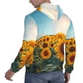 thumbnail image 6 of Pofeuu Sunlit Sunflower Field Print Mens Casual Hooded Collar Drawstring Hoodies Pullover Sweatshirts Casual Long Sleeve Shirts-3X-Large, 6 of 7