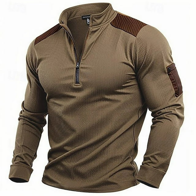 Men's Zip Up Hoodless Sweatshirt Jacket for Autumn Winter Daily Casual Wear