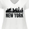 thumbnail image 4 of Inktastic New York Skyline Grunge Women's Plus Size V-Neck T-Shirt, 4 of 5