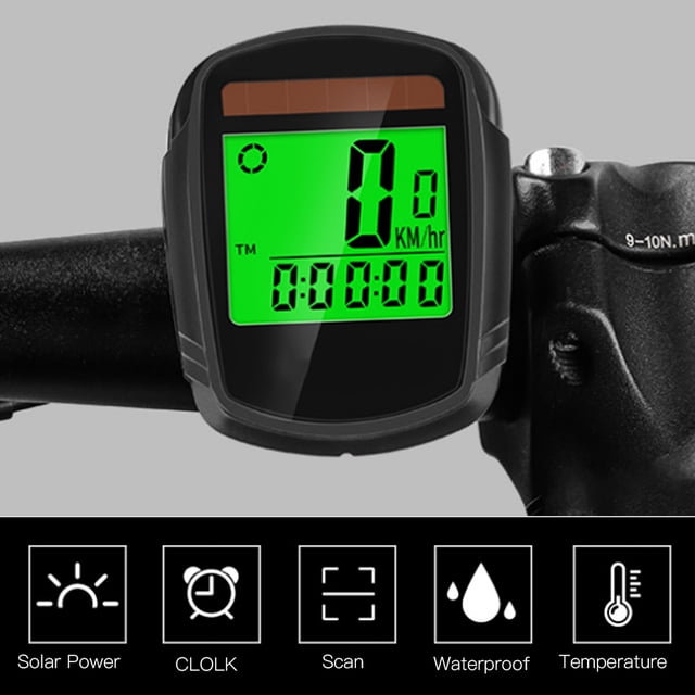 Accessoire de Cyclisme, Compteur de Vitesse Sans Fil en PVC Solaire pour Vélo Ordinateur de Vélo Étanche Conçu pour la Précision