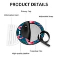 thumbnail image 4 of Flamingo Tropical Rainforest Set of 2pcs PU Leather Round Suitcase Tags with Privacy Cover and Name ID Tag - Ideal for Travel Luggage, Handbags, Backpacks, School Bags, 4 of 6