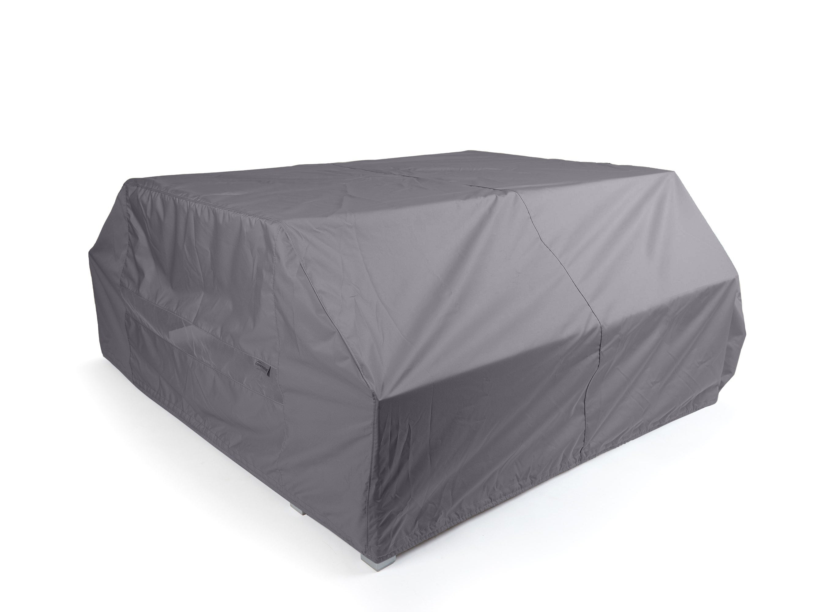 Black Covermates Round Dining Table Cover Mesh Ventilation Patio Table Covers Water-Resistant Polyester 