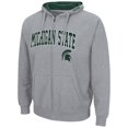 thumbnail image 2 of Men's Colosseum Heathered Gray Michigan State Spartans Arch & Logo 3.0 Full-Zip Hoodie, 2 of 3