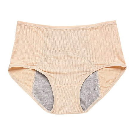 (2-Pack)Puawkoer 40 To 150Kg Plus Silk Thong Plus Size L To 8Xl Underwear for Women High Waist Pants Leak Proof Before Womens Trunks Underwear and After Menstruatio