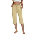 thumbnail image 6 of aidice Capris Womens Pants Summer Fitting Comfy Casual Drawstring Cropped Workout Pants with Pockets, 6 of 9