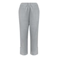 thumbnail image 4 of Casual Pants for Women High Waisted Straight Leg Linen Cropped Summer Casual Trousers for Senior Clothing, 4 of 5