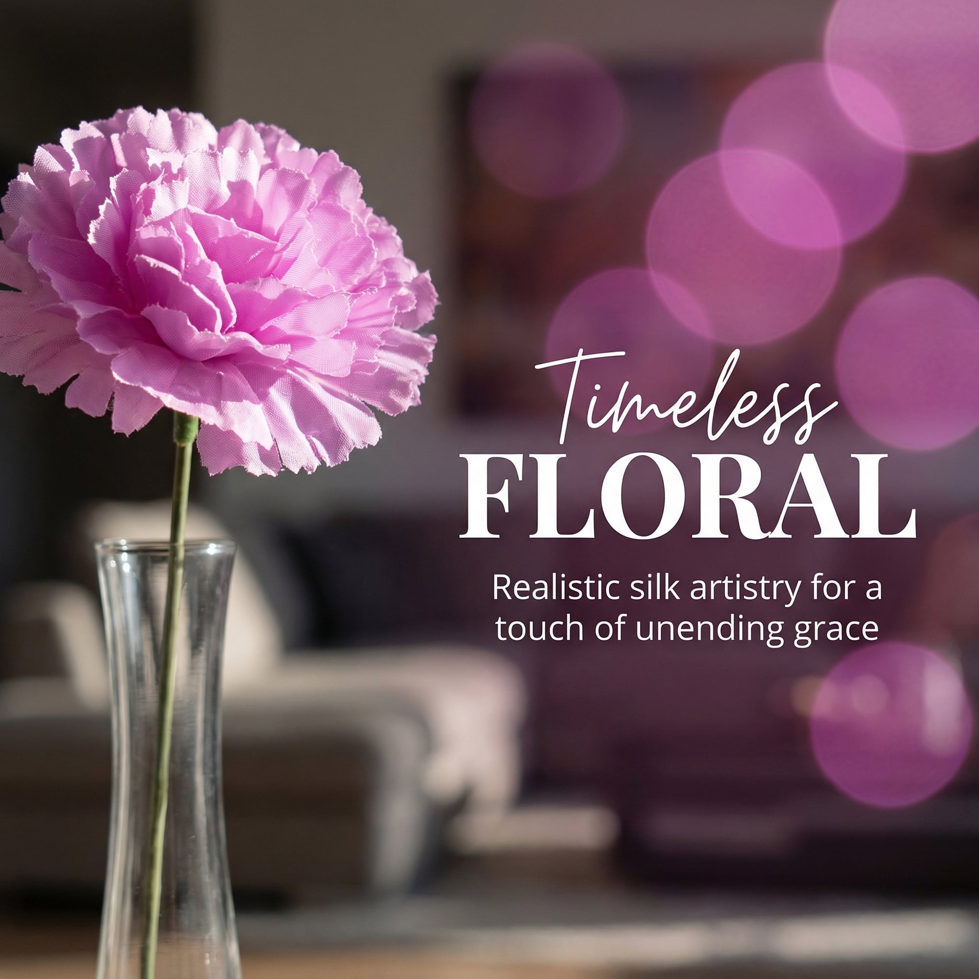 Unique Bargains Artificial Silk Carnation Bouquets with Detachable Heads Purple 5.9 in