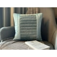 thumbnail image 5 of The HomeCentric Decorative Sea Blue Pack of 2, 24x24 inch (60x60 cm) Pillow Cases, Velvet & Satin Striped & Quilted Throw Pillows For Sofa, Striped Pattern Modern Style Easter - Darya, 5 of 6