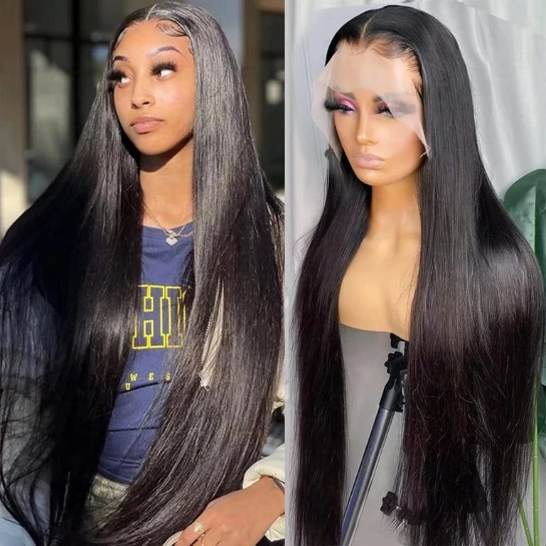 28 inch Straight Lace Front Wig Human Hair Wigs for Black Women 13X6 HD Lace Frontal Wig 180 Density Brazilian Virgin Hair Straight Lace Frontal Wigs