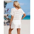 thumbnail image 3 of Swimsuit Cover Up for Women V-Neck Crochet Beach Cover Up Loose Bathing Suit Cover Up with Tassel Tied Shermie, 3 of 7