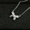 thumbnail image 3 of EOEMY Women 925 Silver Bow Shape Jewelry Elegant Cubic Zircon Necklace Pendant, 3 of 6