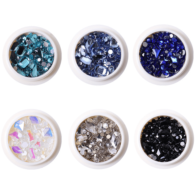 Diamantes de imitación para decoración de uñas Mélange, diamantes de imitación de cristal para diseño de uñas, gemas de cristal MFZFUKR CPB-US-CJZ291-3