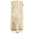 thumbnail image 4 of Unique Bargains Bottines à Talons Hauts en Dentelle à Paillettes pour Femmes, 4 of 7