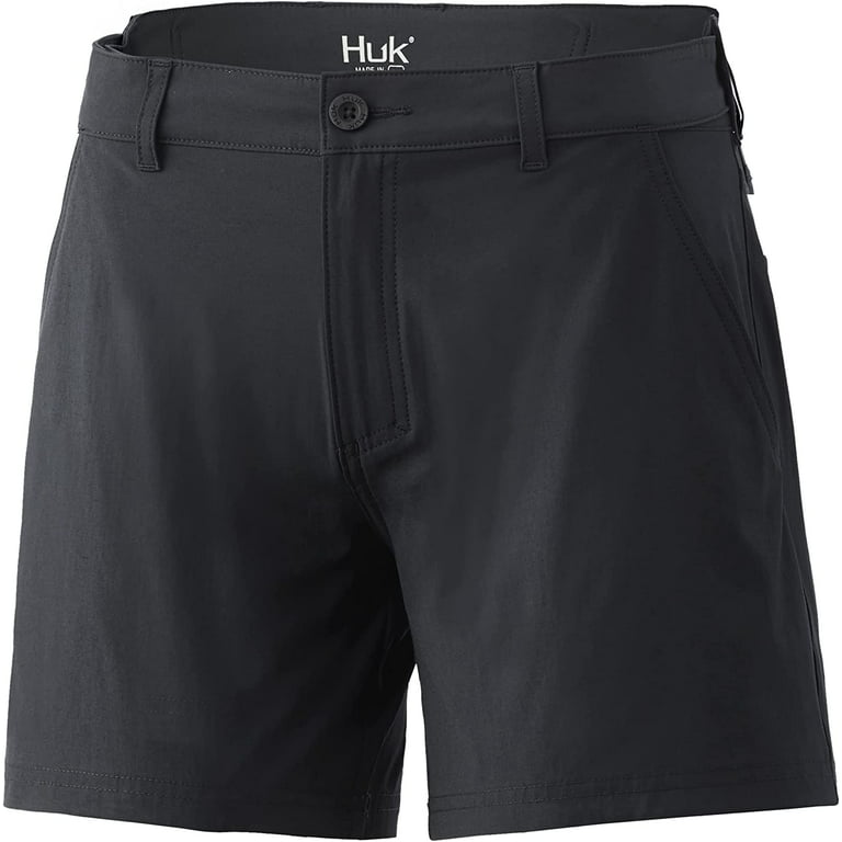 Huk Women's Next Level Black Medium Quick Drying Performance Fishing Shorts  