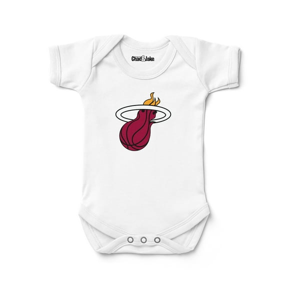 Newborn & Infant Chad & Jake White Miami Heat Logo Bodysuit