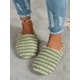thumbnail image 3 of Women's Fashionable Striped Pattern Plush Winter Thermal Indoor Slippers, 3 of 4