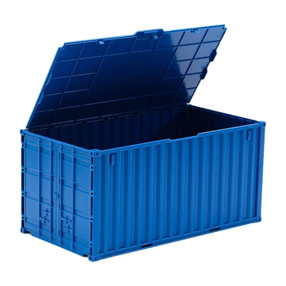 Siruishop Miniature Cargo Container Desk Decoration Storage Case for Party Home Office Sea Blue