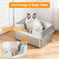 thumbnail image 4 of Stainless Steel Cat Litter Box, Semi-Enclosed Cat Litter Tray, Anti-Splash High Sided Metal Litter Pan Tray, Easy Clean, Detachable, Beige 10.62''H, 4 of 7
