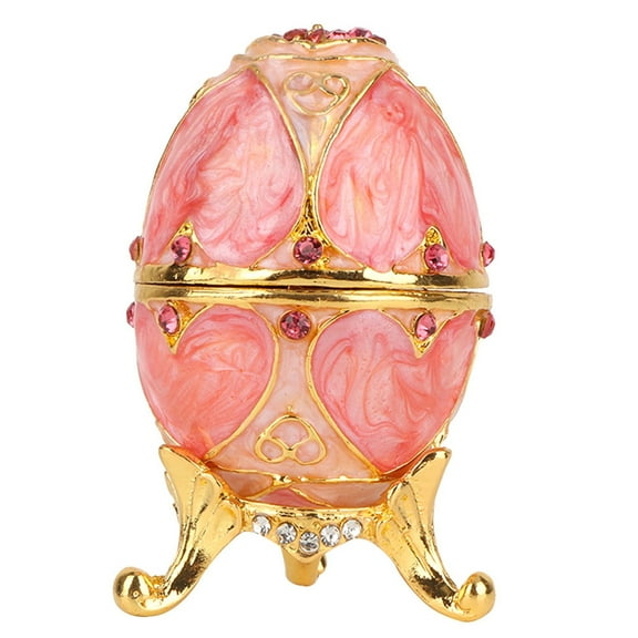 Vintage Faberge Style Egg Trinket Box ,European Style Shiny Artificial Diamond Enameled Jewelry Box, Limited Edition Collectible, Unique Gift for Home Decor
