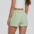 thumbnail image 2 of Women Shorts Plaid Print Button Front Pajama Bottoms Polyester Spandex Summer Sleepwear Beach Party Wear, 2 of 5
