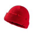 thumbnail image 2 of Idoravan Beanie Hats for Women Winter, Winter Hats for Men and Women Woolen Earmuffs Warm Woolen HatDome Flanging Knitted Hat Red, 2 of 2