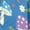 Blue Mushroom Daisy Flower, variant on Women's Plus Size Kaftan Beach Coverup for Summer V-neck Maxi Beach Dress Vacation Outfits Pink Heart Shaped Print Batwing Sleeves Caftan Dress for Ladies