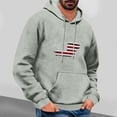 thumbnail image 2 of Wyobmus Flight U.S. Flag Hoodies for Men Casual Printed Sweatshirt Lightweight Long Sleeve Sport Pullover With Pocket Drawstring Workout B-Gray, 2 of 3