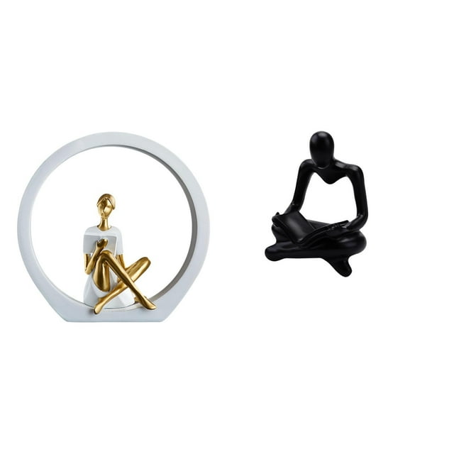 Estatua de niña,Estatuas de mujeres y niñas,figuritas decorativas elegantes,Escultura de arte abstracto,regalo creativo y moderno para el hogar.,Figura de pensador abstracto,Estatua de