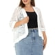 thumbnail image 1 of Cárdigan de encaje de ganchillo para mujer Agnes Orinda, talla grande, con mangas 3/4, ligero y transparente, cubre verano 1X blanco, 1 of 7