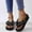 Black, variant on AXXD Women Black Sandals Summer New Muffin Thick Bottom Pearl Fringe Flat Casual Flip-flops Sandals
