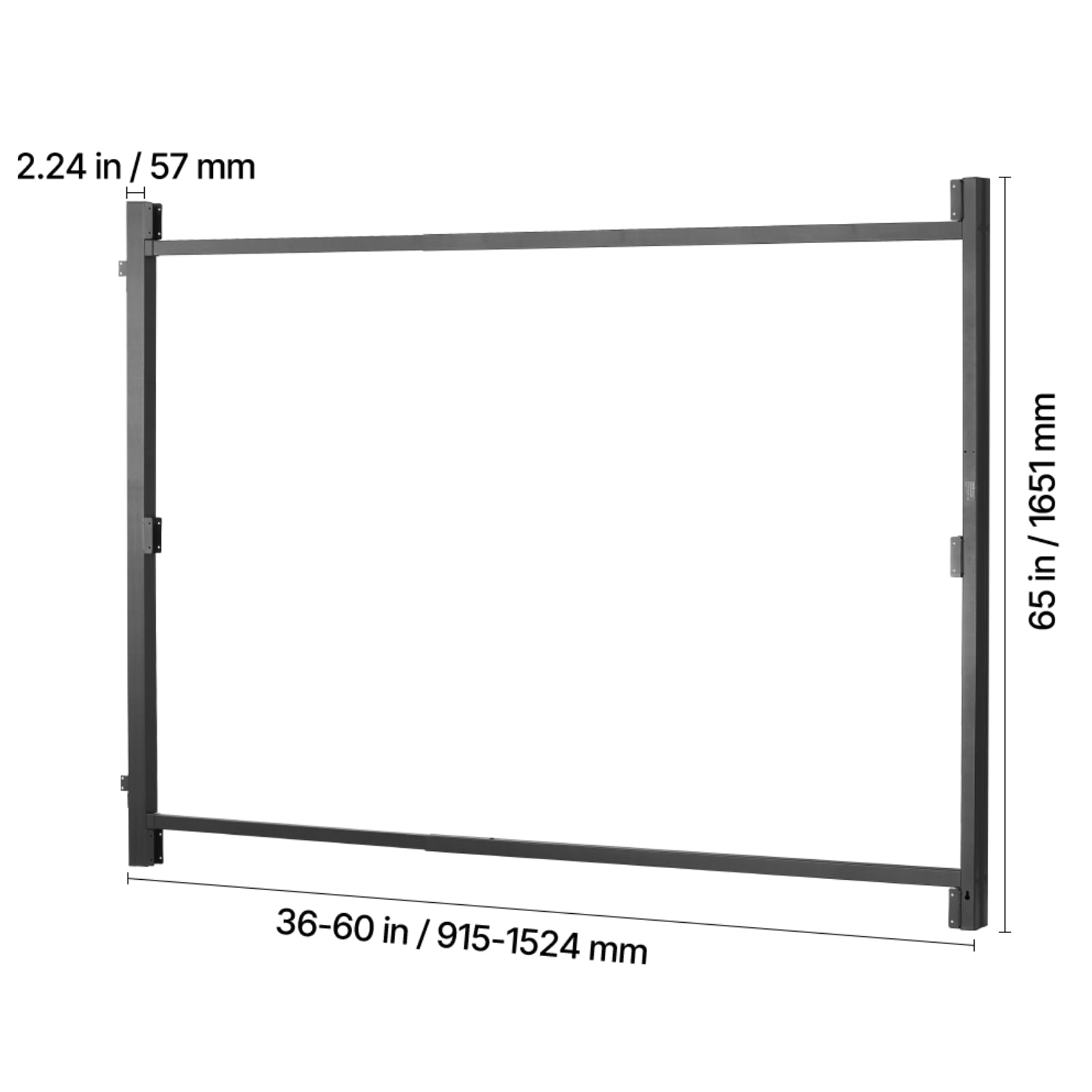 KFFKFF Safety Gate Extensions & Kits 36.02–60 in (adjustable width) × 2.24 in × 65 in Black