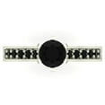 thumbnail image 4 of 6 Prong Set Black Diamond Engagement Ring Accented Shank 3/4 Carat Total Weight 14K White Gold, 4 of 5