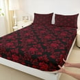 thumbnail image 3 of jejeloiu Vintage Damask Twin 3-Piece Microfiber Jacquard Sheet Set, 3 of 7
