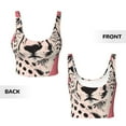 thumbnail image 5 of Fotbe Pink Cheetah Art Pattern Womens' Sports Bra Longline Wirefree Padded with Medium Support Sports Moisture-Wicking Workou Vest,Tank Top-Large, 5 of 7