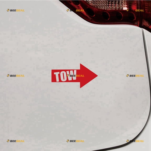 3X red 4" Tow Arrow Decal Sticker Car Vinyl no bkgrd