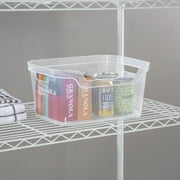 Mainstays Large Open Bin with Scoop Front, Clear Plastic
