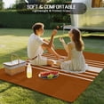 thumbnail image 4 of Burnt Orange Beige Striped Outdoor Rug 5x7 Ft - Reversible Patio Rug Outdoor Camping Rugs, Modern Farmhouse Retro Lines Indoor Outdoor Area Rugs, Non-Slip Outdoor Carpet Runner for Deck/Porch, 4 of 8