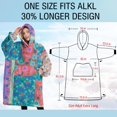 thumbnail image 4 of Oversized Wearable Blanket Hoodie,Bohemian Pioneer Flower Patchwork Sherpa Blanket Hoodie with Super Pockets,Super Warm Fuzzy Pullover for Women & Men, 4 of 6