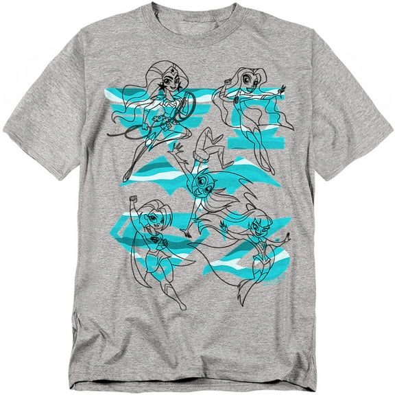 Dc Superhero Girls Line Art Group Unisex Adult T Shirt For Men And Women