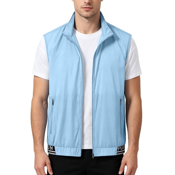 Qiyinn Mens Vests Outerwear Windproof Lightweight Softshell Vests Sports Sleeveless Jacket for Golf Hiking Fishing Running