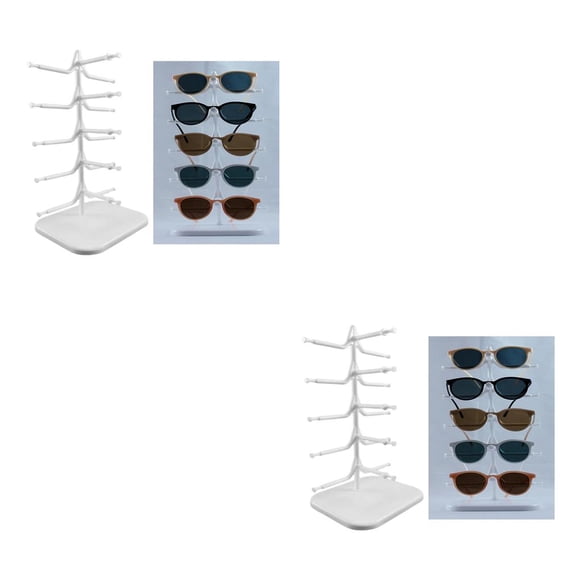 Inteprter 5 Pair Display Rack Eyeglass Glasses Organizer Stand 2piezas Blanco