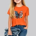 thumbnail image 2 of Jinhomg Boys Girls Cute Graphic Tees Novelty American Flag Crew Neck Shirts Loose Fit Comfy Short Sleeve Patriotic Tops Orange 150, 2 of 8